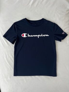 Champion Navy Tee with White & Red Logo